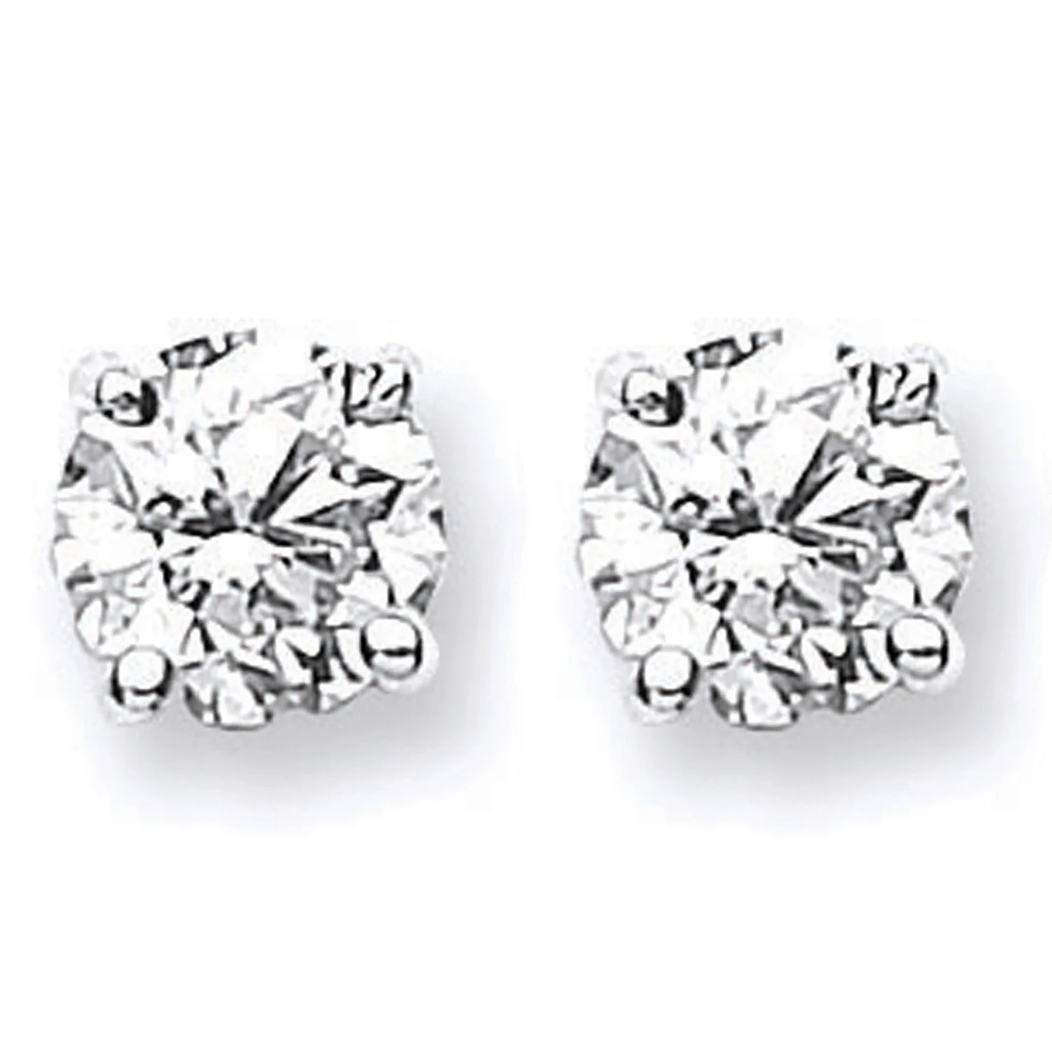 18ct White Gold 1.40 - 1.50ct Claw Set Diamond Stud Earrings - 18ct Gold