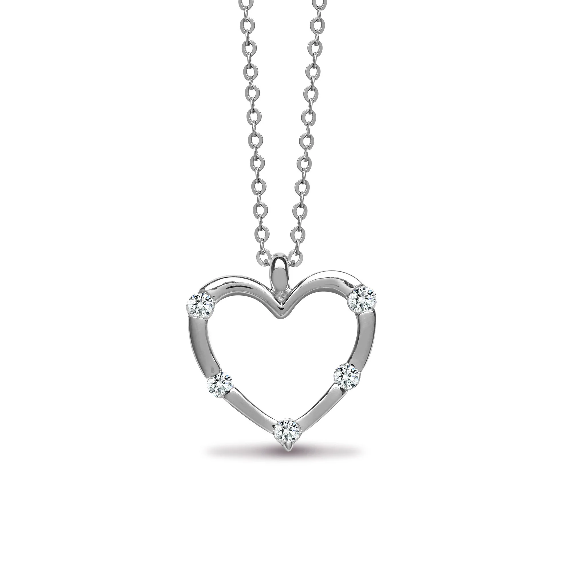 18ct White gold 15pt Natural Diamond pendant - 16" Chain included