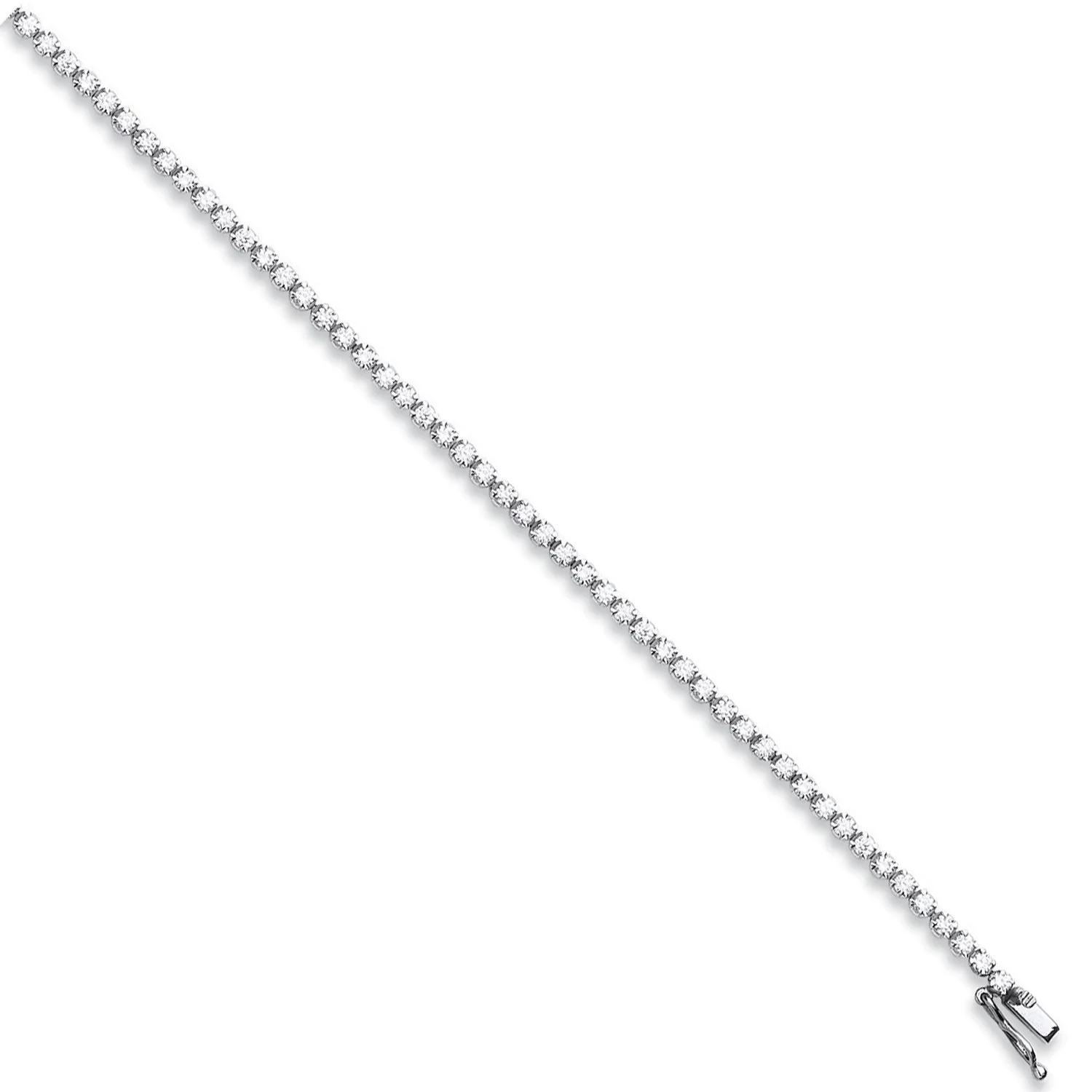 18ct White Gold 3.00ct Diamond Tennis Bracelet - 18ct Gold - Image 2