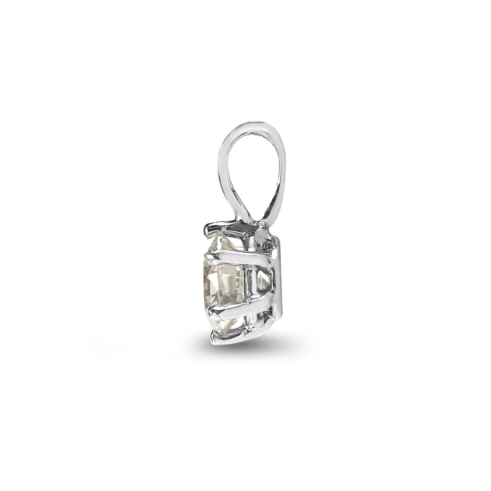 18ct White Gold 35pt 6 Claw Natural Diamond Solitaire Pendant - Image 2