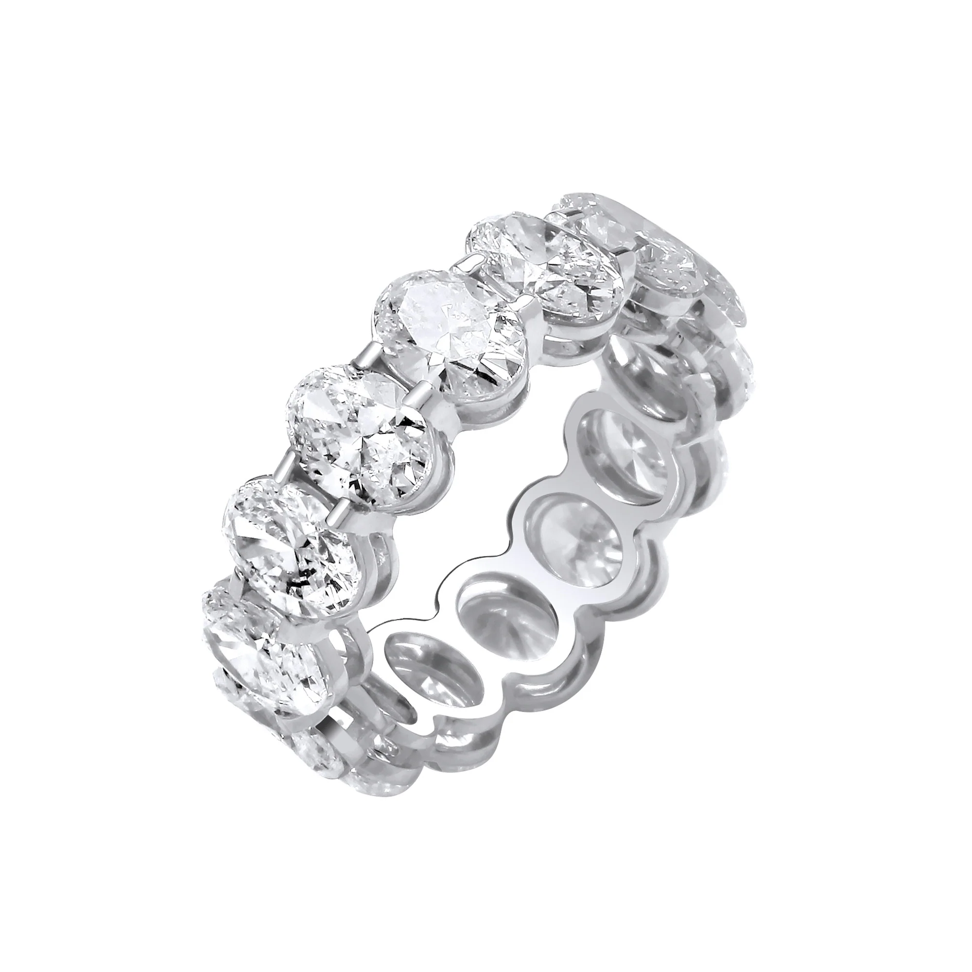 18ct White Gold 7.00ctw Oval Cut Lab Grown Diamond Eternity Ring IGI Certified - 18ct Gold - Image 3