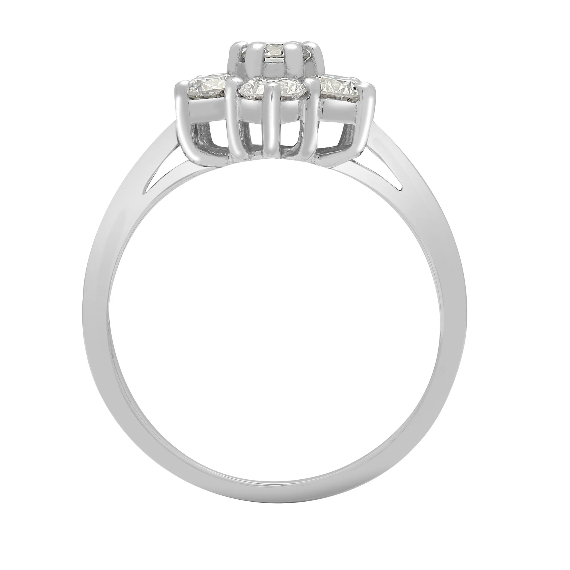 18ct White Gold 75pts 7 Stone Cluster Natural Diamond Ring - Image 2