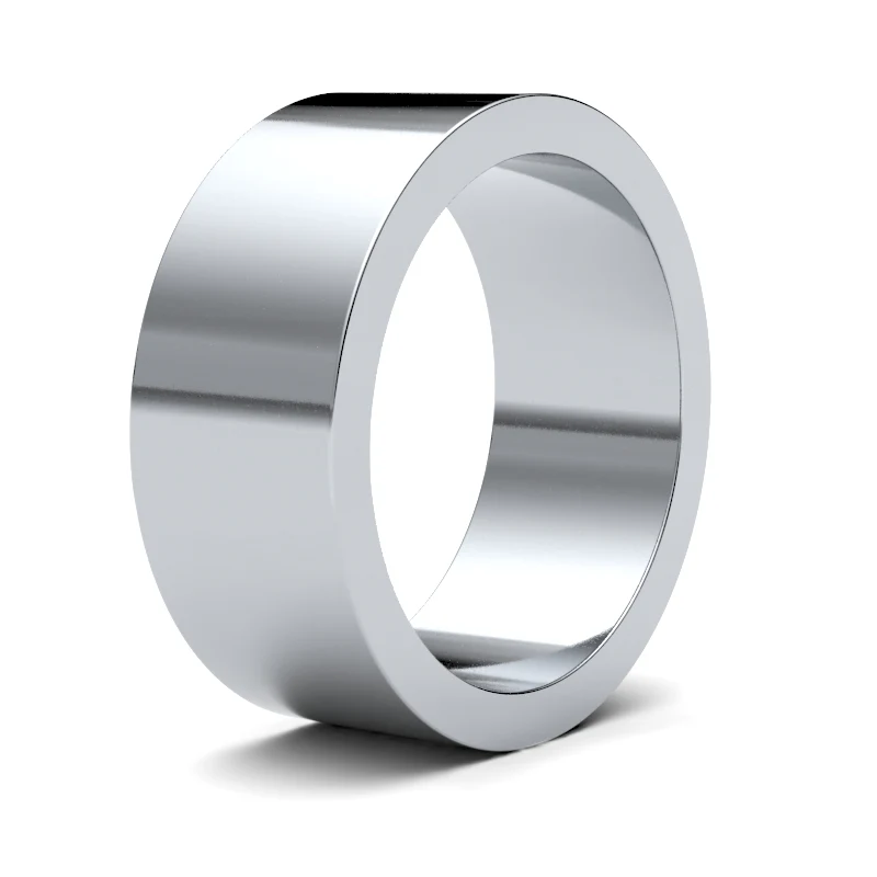 18ct White Gold Standard Weight Flat Profile Mirror Finish Wedding Ring