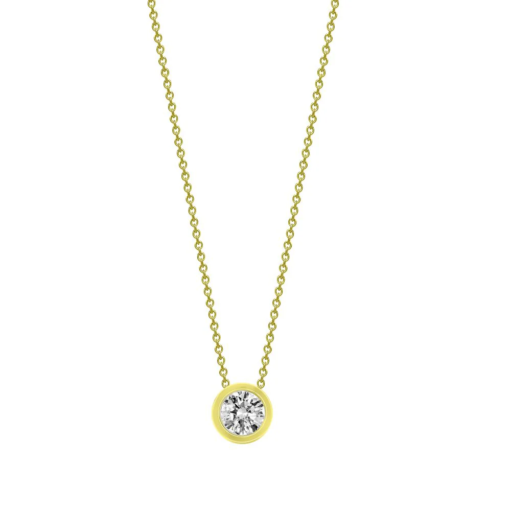 18ct Yellow 0.10ct Threaded Rub over set Natural Diamond Pendant
