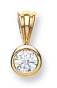 18ct Yellow Gold 0.15ct Rubover Set Diamond Solitaire Pendant - 18ct Gold - Image 2
