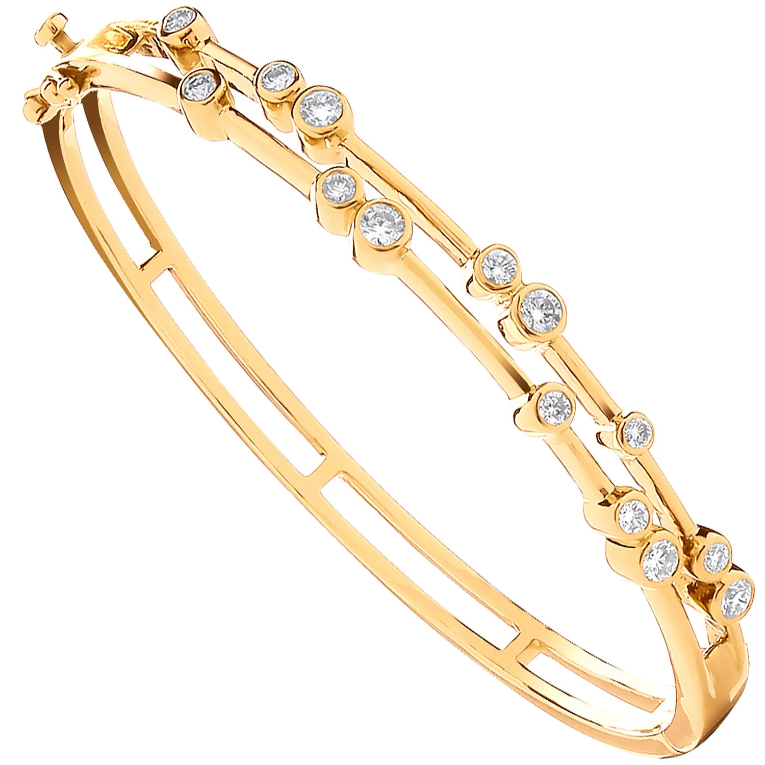 18ct Yellow Gold 1.00ctw Dress Diamond Bangle - 18ct Gold - Image 2