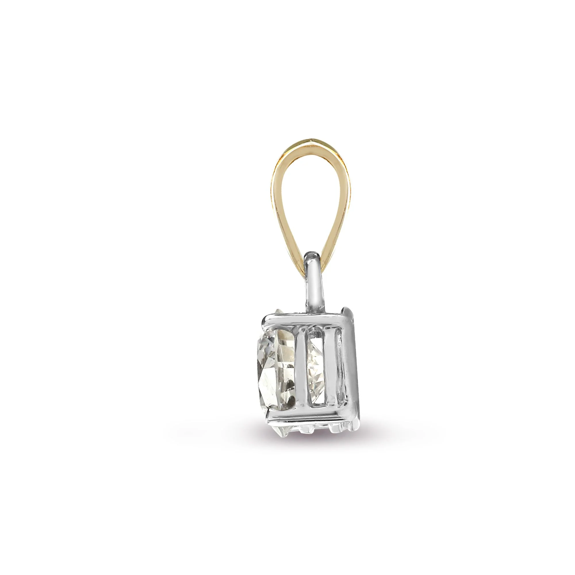 18ct Yellow Gold 15pt 4 Claw Natural Diamond Solitaire Pendant - Image 2