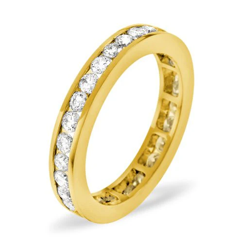 18ct Yellow Gold Channel Set Full Eternity Ring Natural Diamond 1.50ct G VS