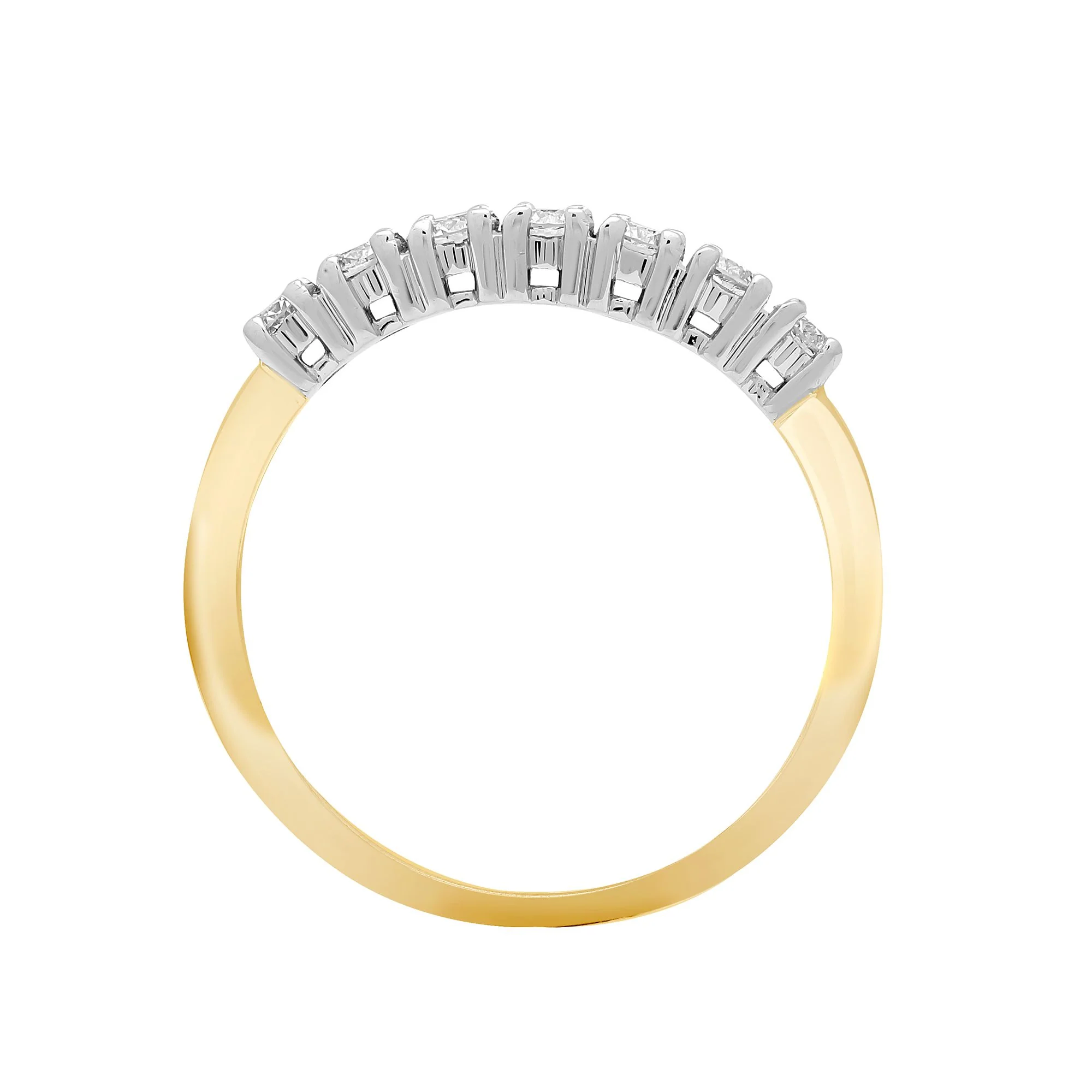 18ct Yellow/White 0.75ct Natural Diamond 7 stone 1/2 ET Ring - Image 2