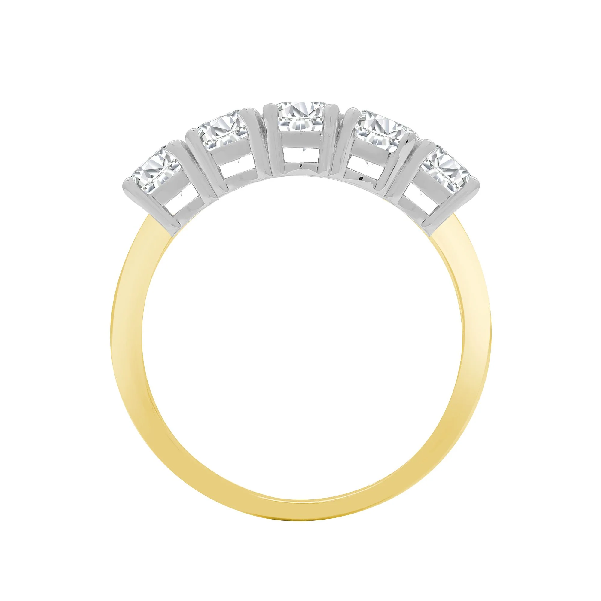 18ct Yellow/White 1.50ct Natural Diamond 5 stone Ring - Image 2