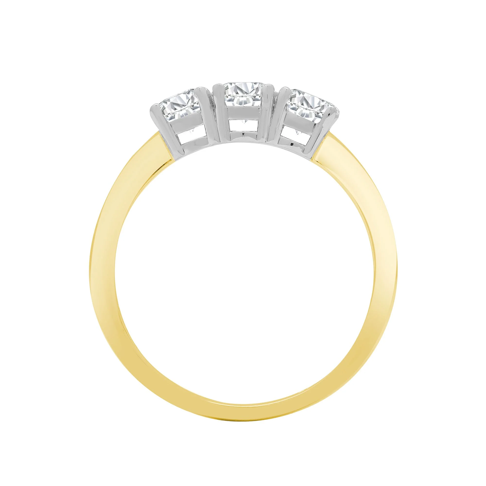 18ct Yellow/White 2.00ct Natural Diamond Claw Set Trilogy Ring - Image 2