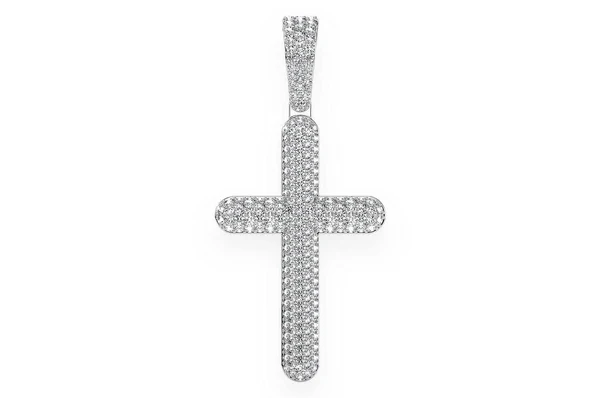 2.00ct Diamond Bubbly Cross Pendant 18K Solid Gold - Image 4