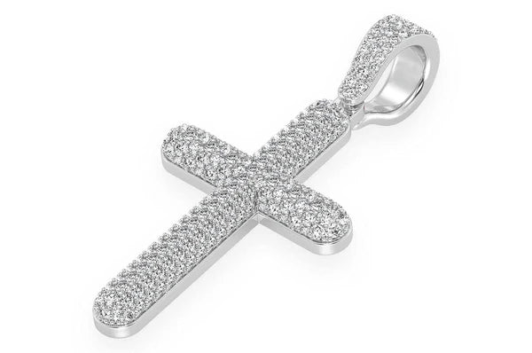 2.00ct Diamond Bubbly Cross Pendant 18K Solid Gold - Image 5