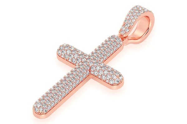 2.00ct Diamond Bubbly Cross Pendant 18K Solid Gold - Image 8