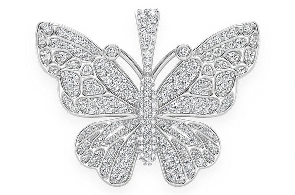 2.00ct Diamond Butterfly Pendant 18K Solid Gold - Image 3