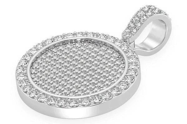 2.00ct Diamond Circle Medallion Pendant 18K Solid Gold - Image 5
