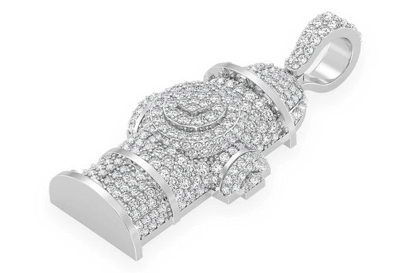 2.00ct Diamond Fire Hydrant Water Pendant 18K Solid Gold - Image 5