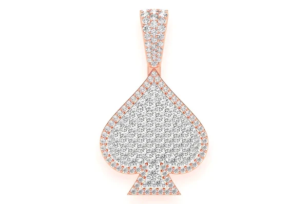 2.00ct Diamond Spade Double Layer Pendant 18K Solid Gold - Image 7