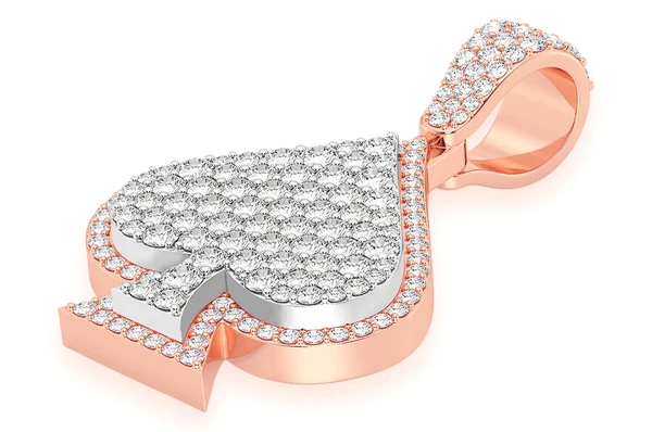 2.00ct Diamond Spade Double Layer Pendant 18K Solid Gold - Image 8