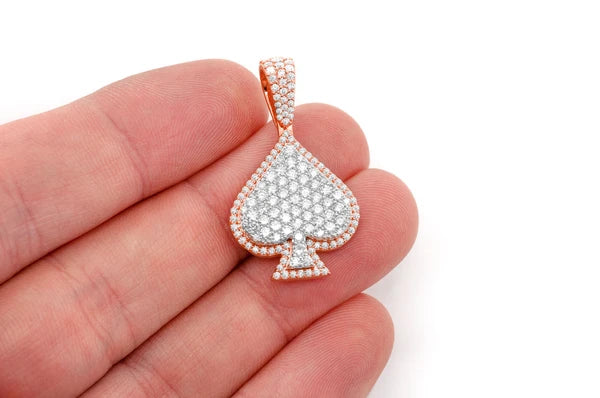 2.00ct Diamond Spade Double Layer Pendant 18K Solid Gold - Image 9