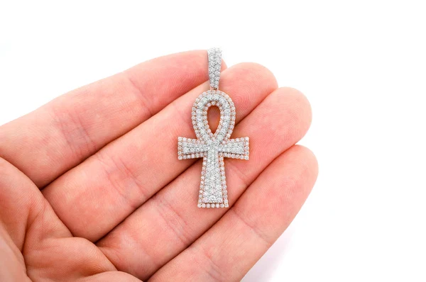 2.10ct Diamond Ankh Double Layer Pendant 18K Solid Gold - Image 9