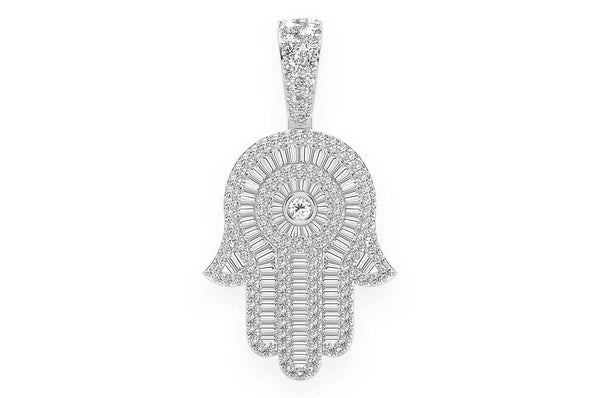 2.10ct Diamond Hamsa Pendant 18K Solid Gold - Image 7
