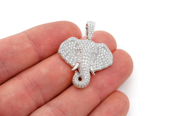 2.33ct Diamond Elephant Pendant 18K Solid Gold - Image 6