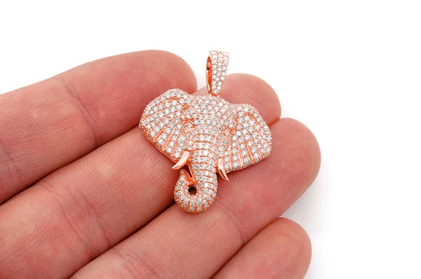 2.33ct Diamond Elephant Pendant 18K Solid Gold - Image 9