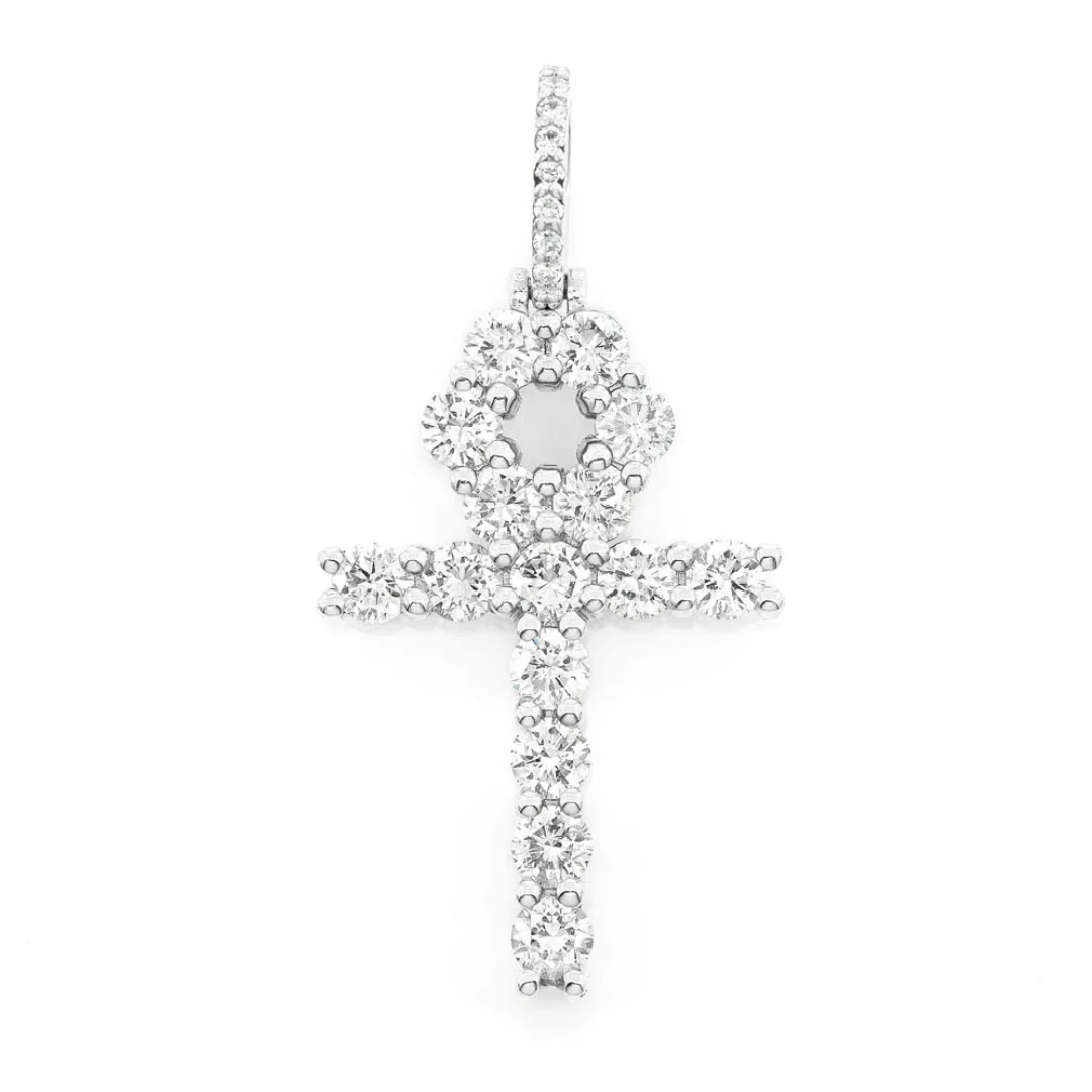 2.35ct Diamond Ankh Pendant 18K Solid Gold - Image 4
