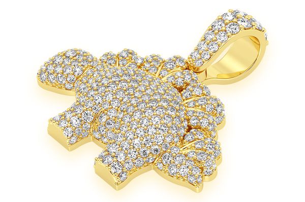 2.35ct Diamond Dinosaur Pendant 18K Solid Gold - Image 2