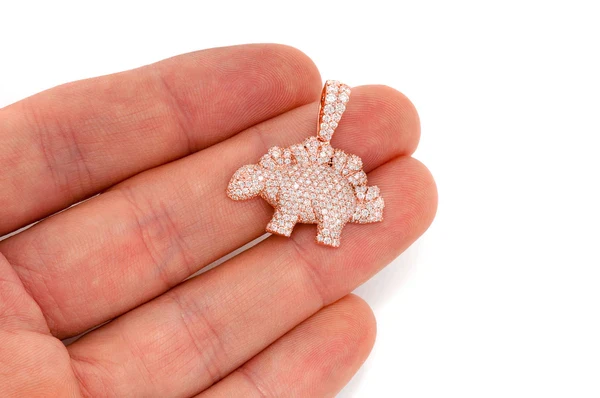 2.35ct Diamond Dinosaur Pendant 18K Solid Gold - Image 9
