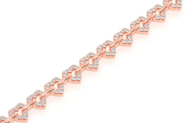 2.35ct Diamond Heart Bracelet 18K Solid Gold - Image 8