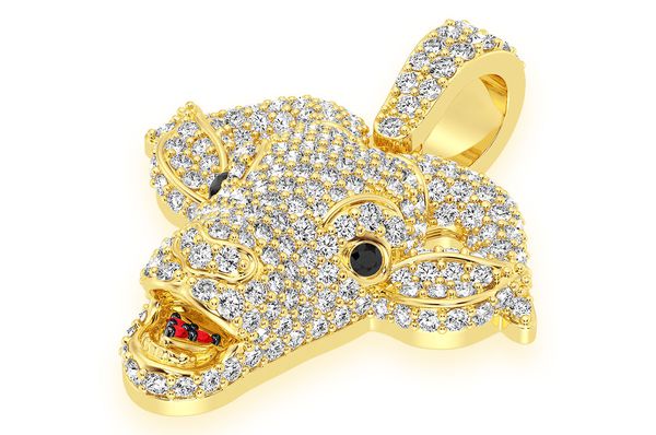 2.50ct Diamond Goat Head Pendant 18K Solid Gold - Image 2