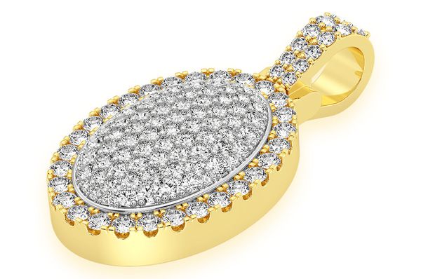 2.50ct Diamond Oval Pillow Double Layer Pendant 18K Solid Gold - Image 2