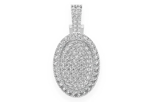 2.50ct Diamond Oval Pillow Double Layer Pendant 18K Solid Gold - Image 4