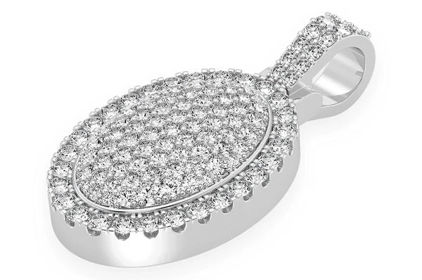 2.50ct Diamond Oval Pillow Double Layer Pendant 18K Solid Gold - Image 5