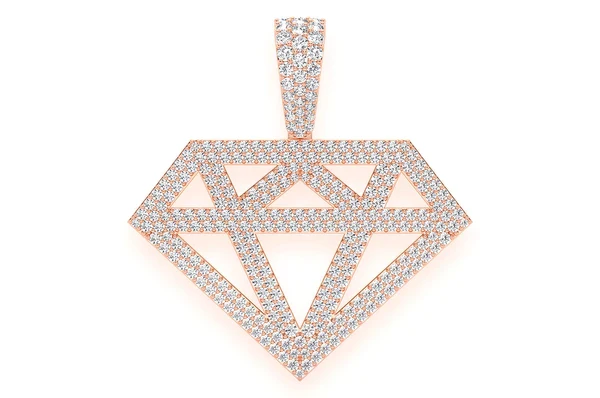 2.50ct Diamond Silhouette Pendant 18K Solid Gold - Image 5