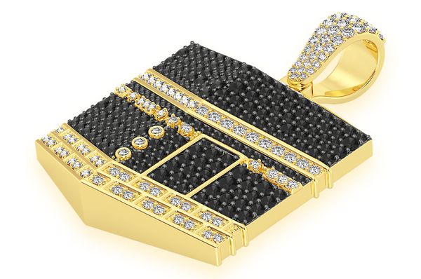 2.60ct Diamond Kaaba Black & White Pendant 18K Solid Gold - Image 2