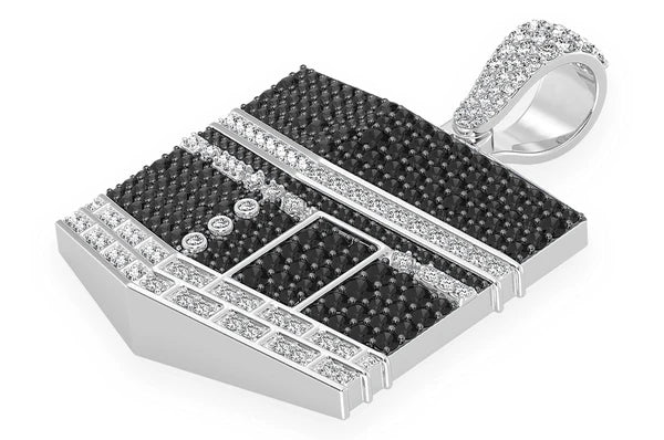 2.60ct Diamond Kaaba Black & White Pendant 18K Solid Gold - Image 8