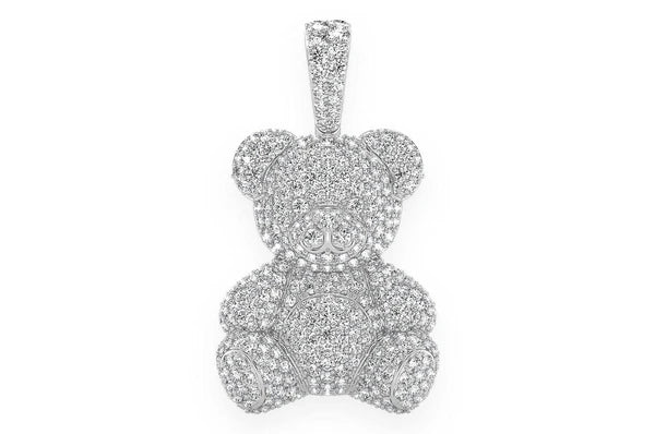 2.65ct Diamond Teddy Bear Pendant 18K Solid Gold - Image 4