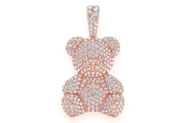 2.65ct Diamond Teddy Bear Pendant 18K Solid Gold - Image 7