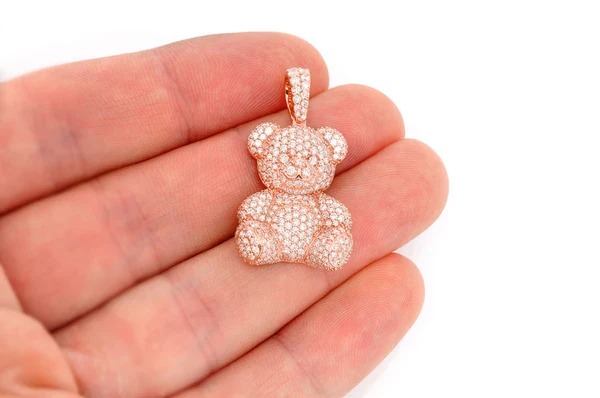 2.65ct Diamond Teddy Bear Pendant 18K Solid Gold - Image 9