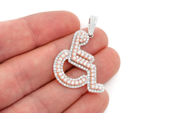 2.65ct Diamond Wheelchair Pendant 18K Solid Gold - Image 6