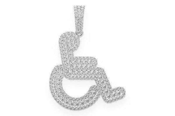 2.65ct Diamond Wheelchair Pendant 18K Solid Gold - Image 7