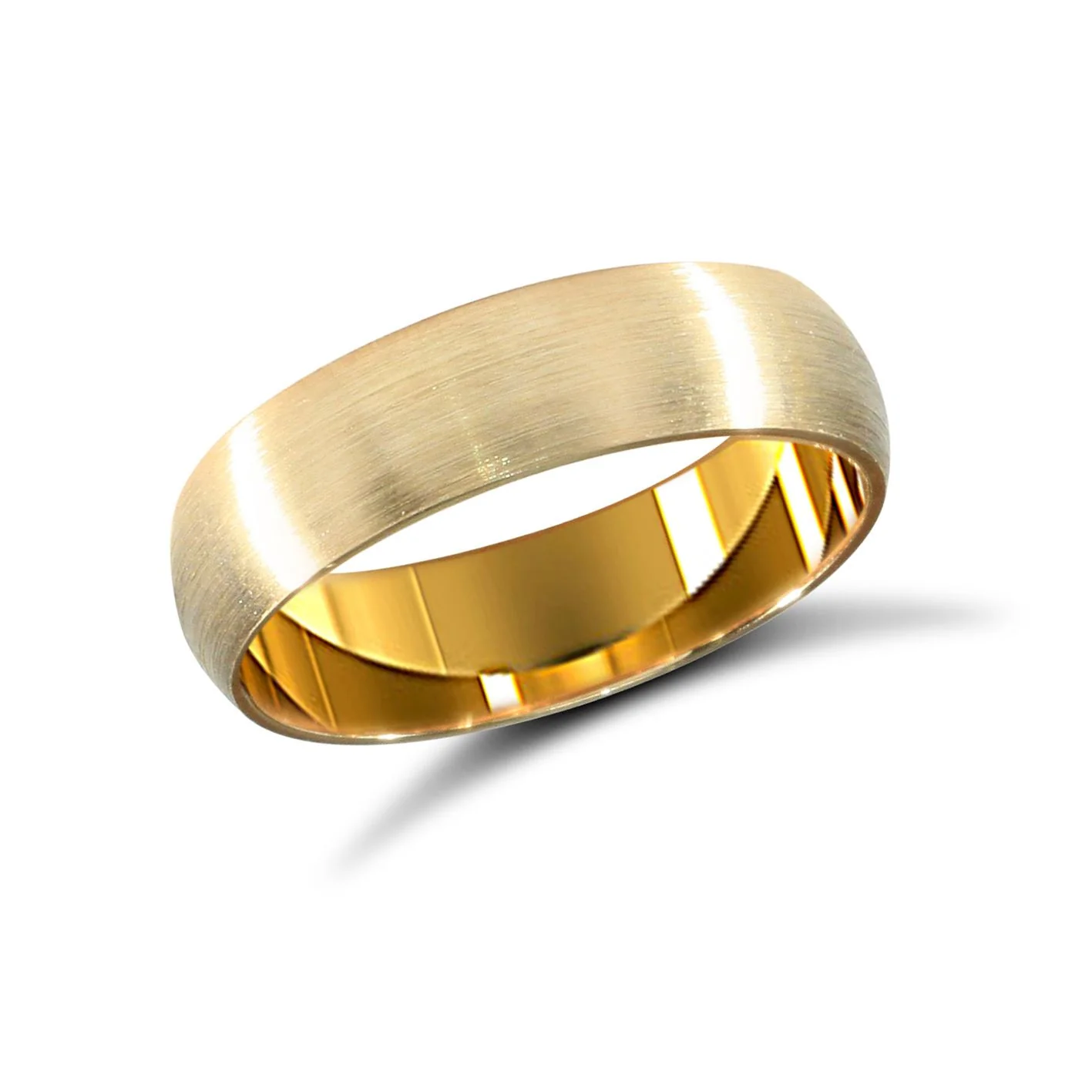 22ct Yellow Gold Standard Weight 5mm Soft Court Profile Satin Wedding Ring