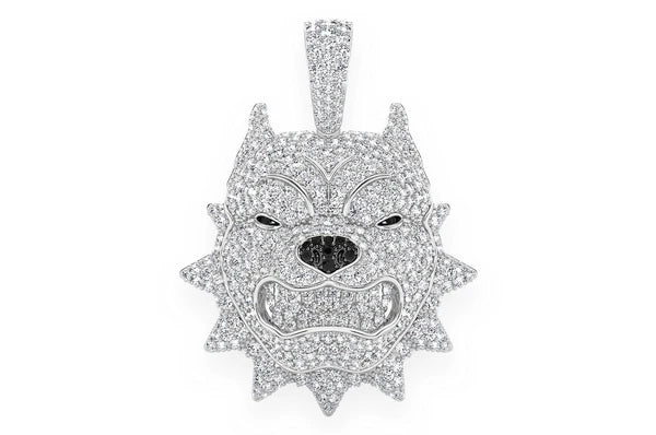 3.00ct Diamond Pitbull Spike Collar Pendant 18K Solid Gold - Image 5