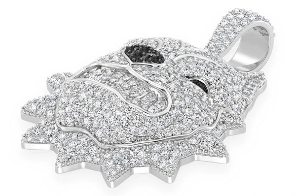3.00ct Diamond Pitbull Spike Collar Pendant 18K Solid Gold - Image 6