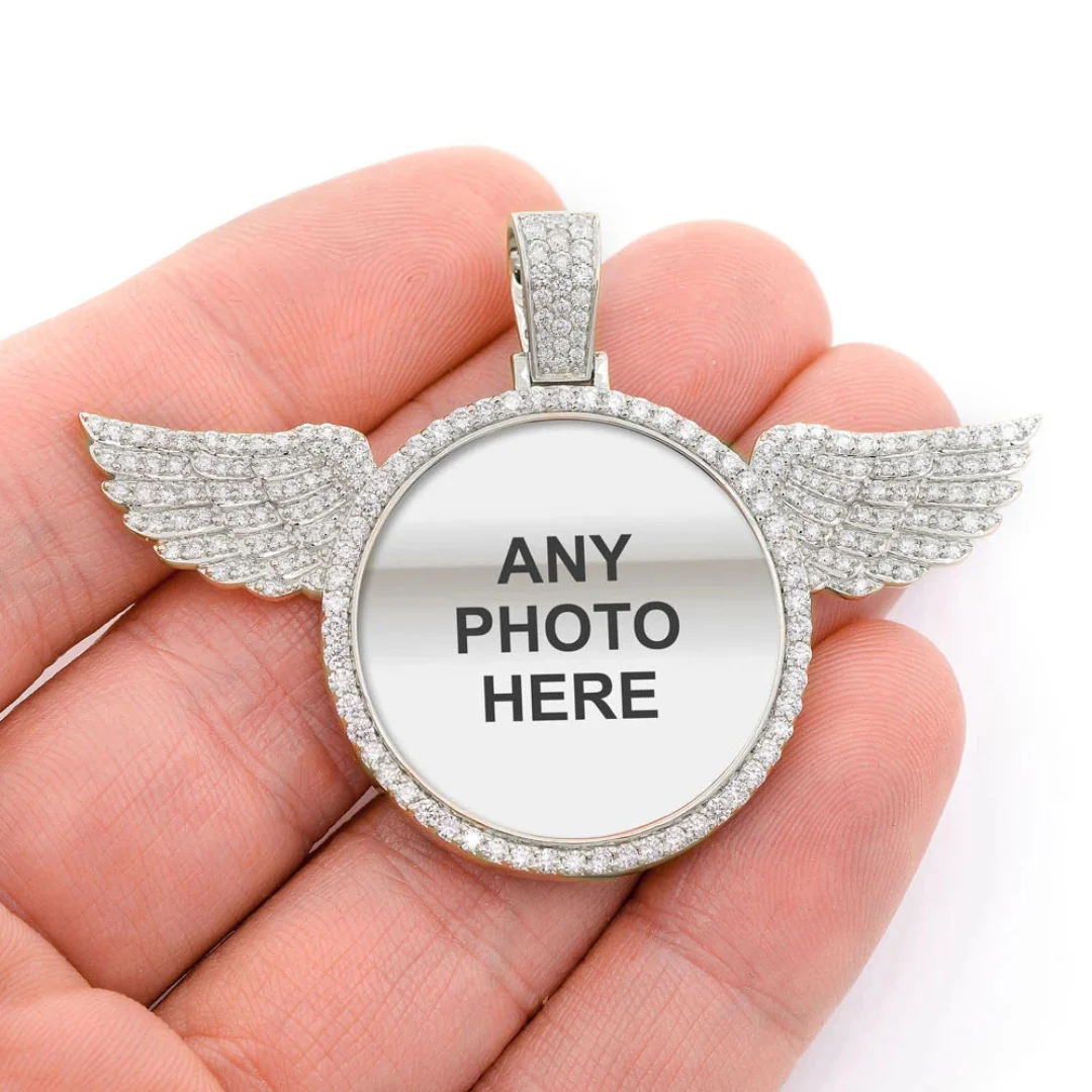 3.00ct Diamond Winged Picture Pendant 18K Solid Gold - Image 5