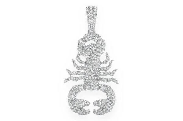 3.40ct Diamond Scorpion Pendant 18K Solid Gold - Image 4