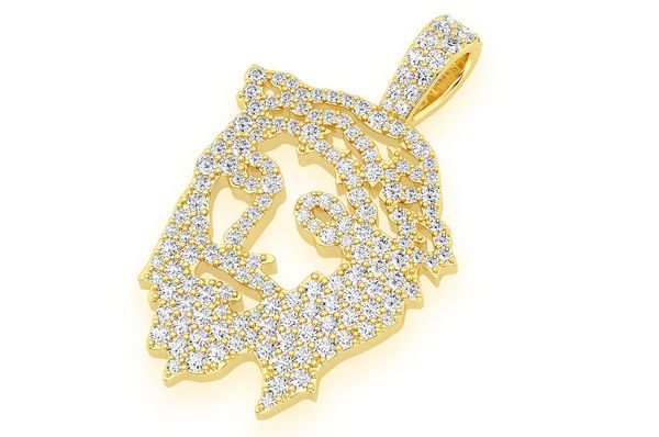 4.00ct Diamond Jesus Silhouette Pendant 18K Solid Gold - Image 2